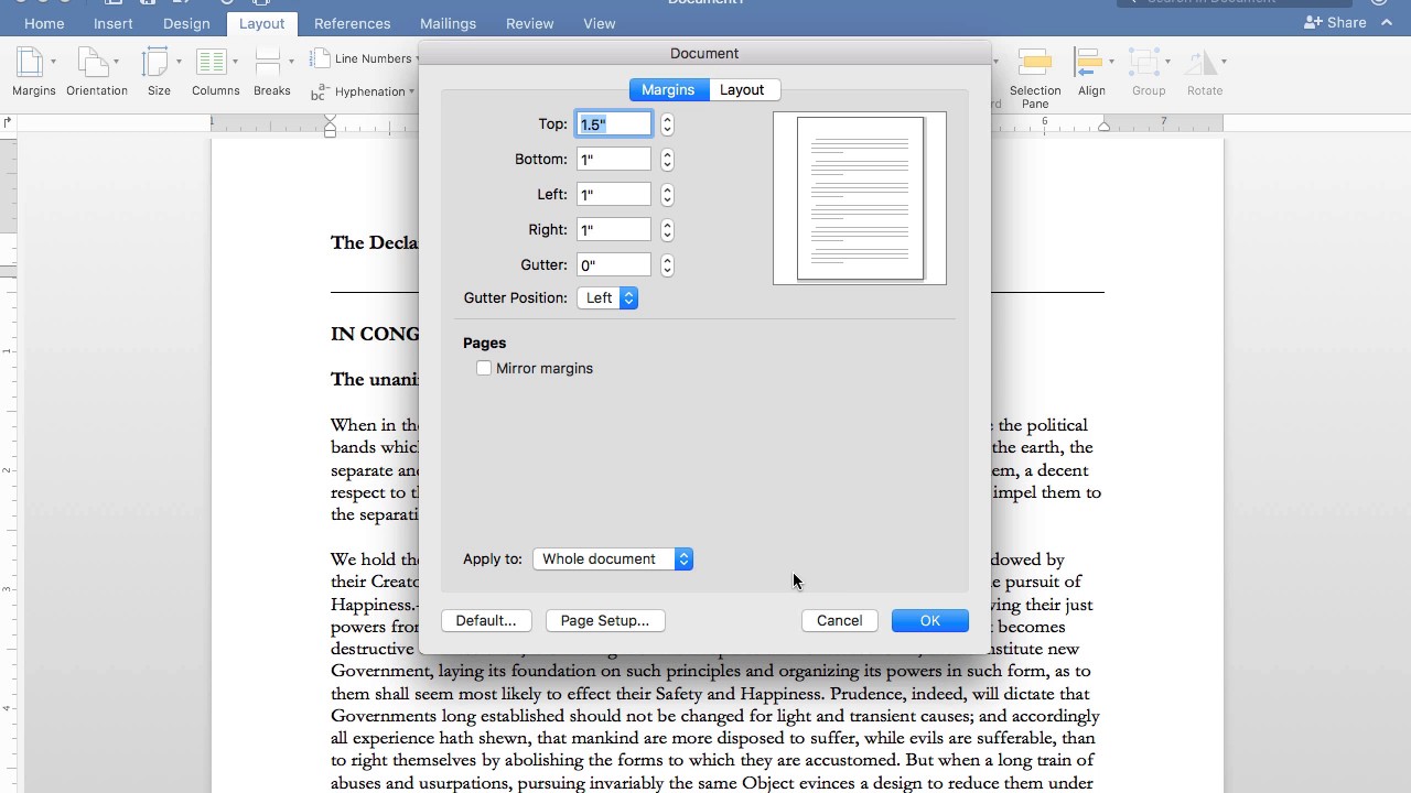 insert columns in word 2016 for mac